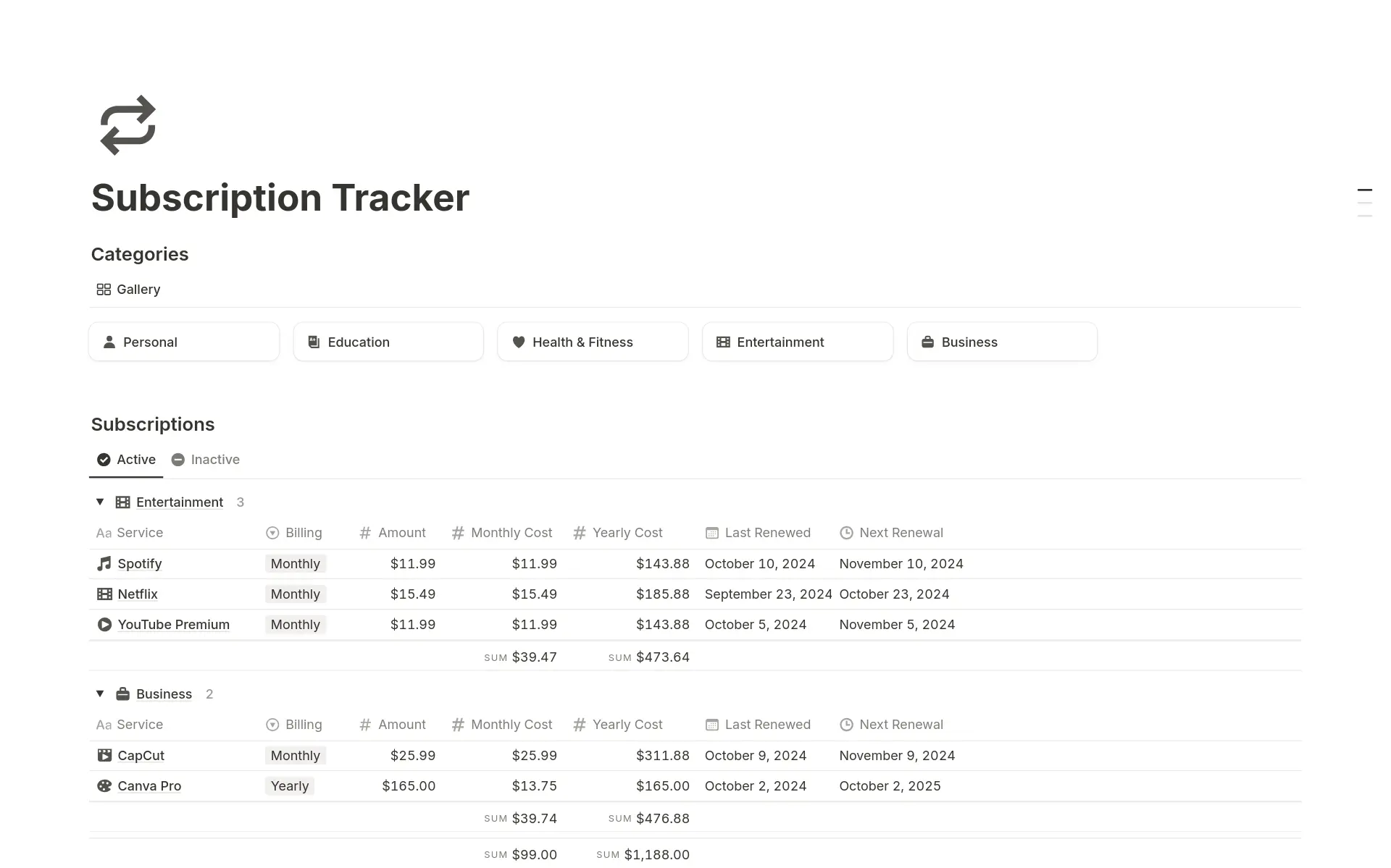 Kokoelman top-10-free-subscription-tracker-templates-in-notion kuva